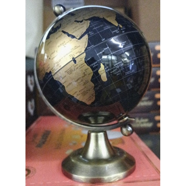 Bomboniera mappamondo classico nero oro